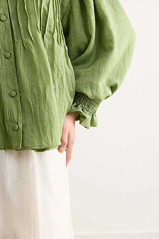 Ribbed Voile Shirt Soft Green - 6