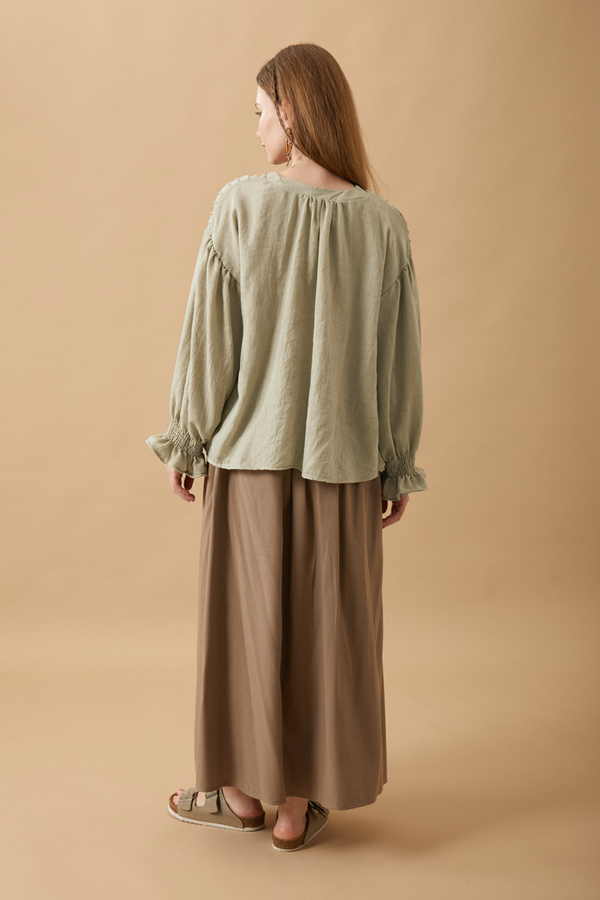 Ribbed Voile Shirt Stone - 19