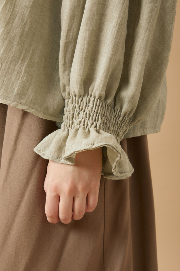 Ribbed Voile Shirt Stone - 12