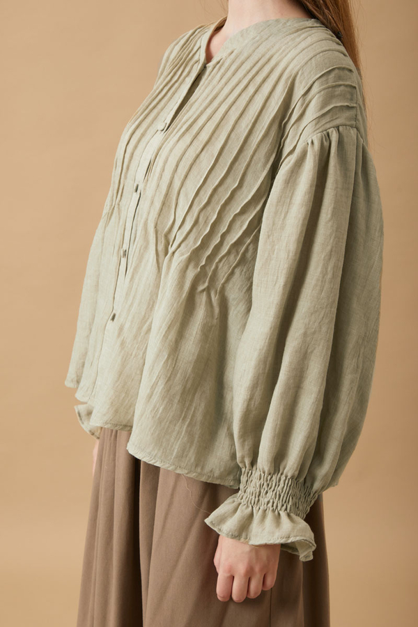 Ribbed Voile Shirt Stone - 15