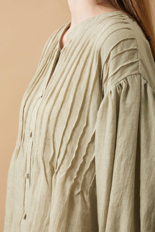 Ribbed Voile Shirt Stone - 16