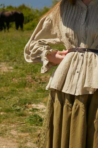 Ribbed Voile Shirt Stone - 8