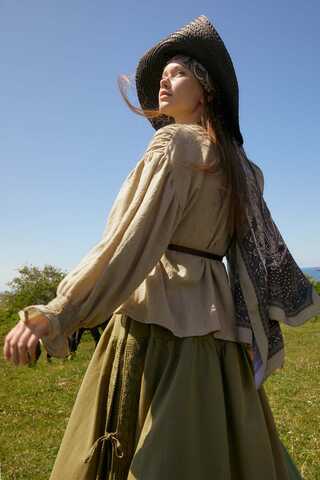 Ribbed Voile Shirt Stone - 10