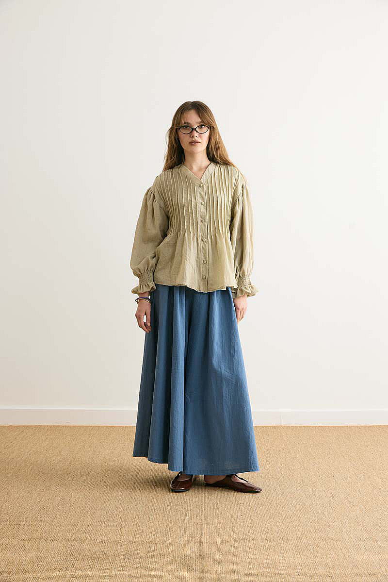 Ribbed Voile Shirt Stone - 5