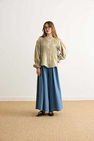 Ribbed Voile Shirt Stone - 3