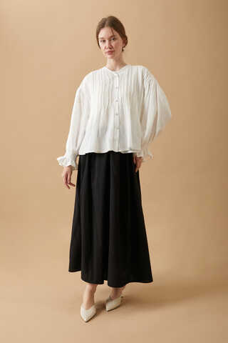 Ribbed Voile Shirt White - 17