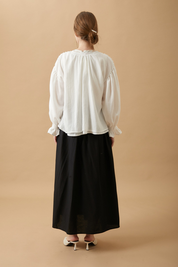 Ribbed Voile Shirt White - 21