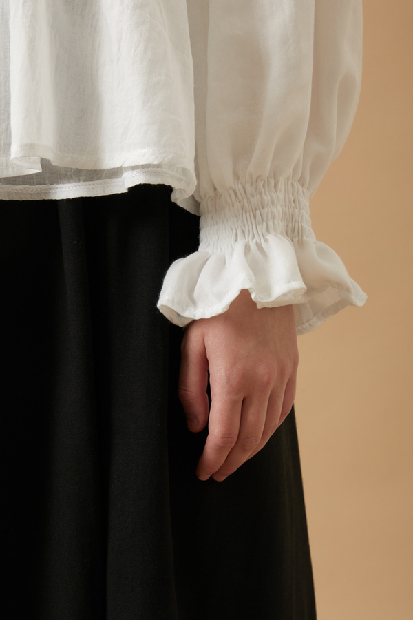 Ribbed Voile Shirt White - 16