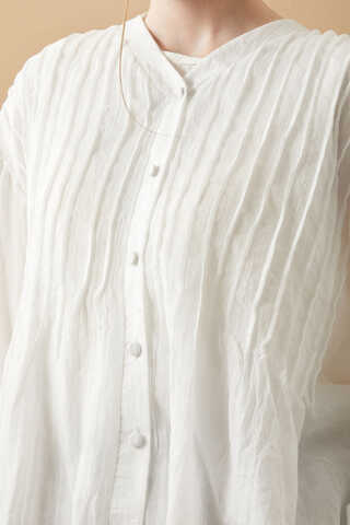 Ribbed Voile Shirt White - 18