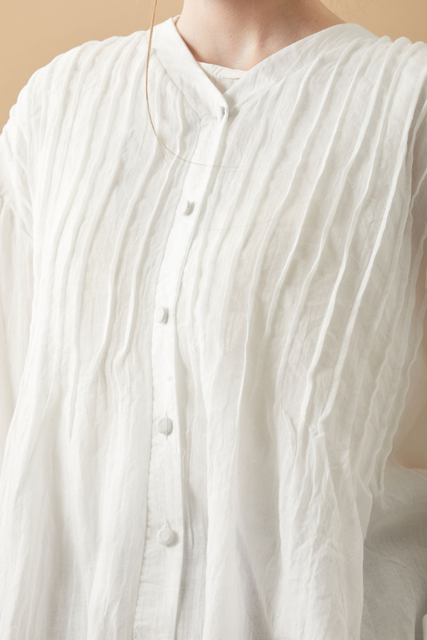 Ribbed Voile Shirt White - 18