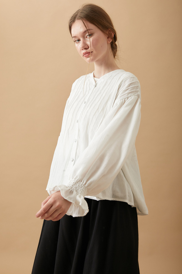 Ribbed Voile Shirt White - 20