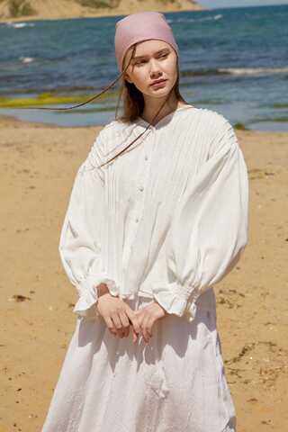 Ribbed Voile Shirt White - 5