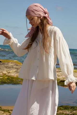 Ribbed Voile Shirt White - 12