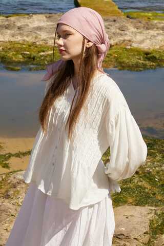 Ribbed Voile Shirt White - 11