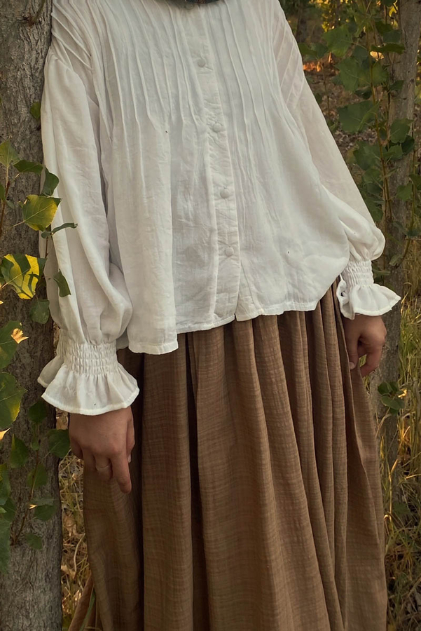 Ribbed Voile Shirt White - 1