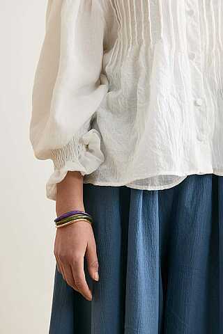 Ribbed Voile Shirt White - 3