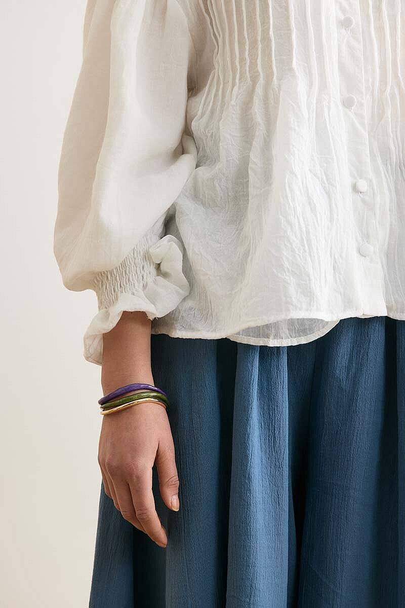 Ribbed Voile Shirt White - 3