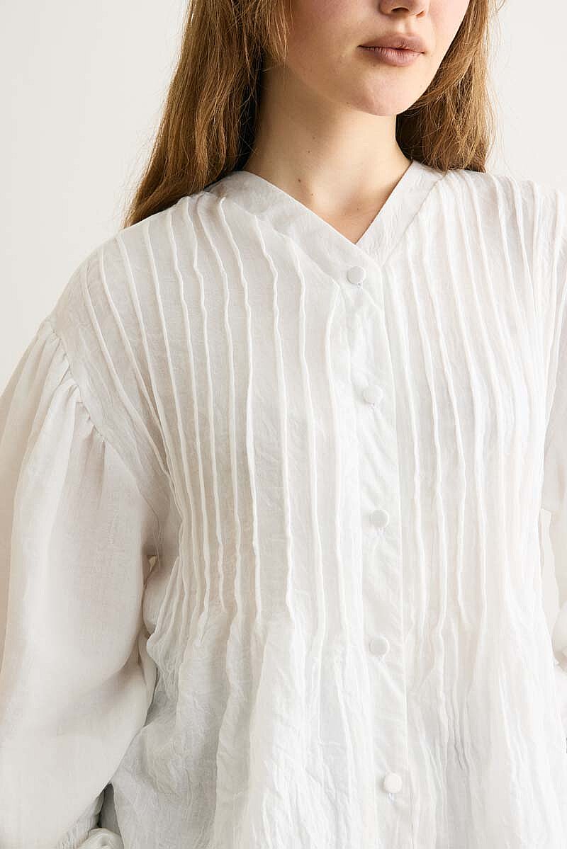 Ribbed Voile Shirt White - 2