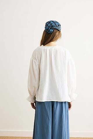Ribbed Voile Shirt White - 7