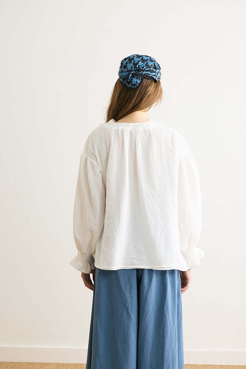 Ribbed Voile Shirt White - 7