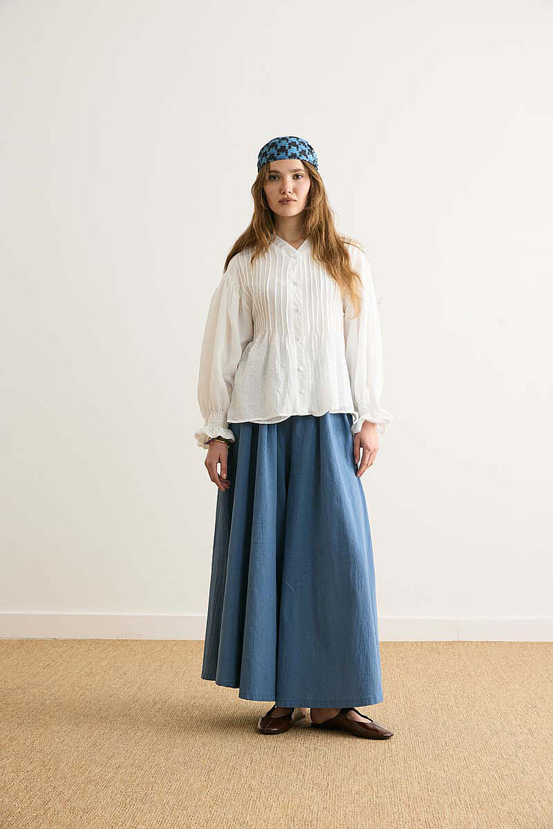Ribbed Voile Shirt White - 4