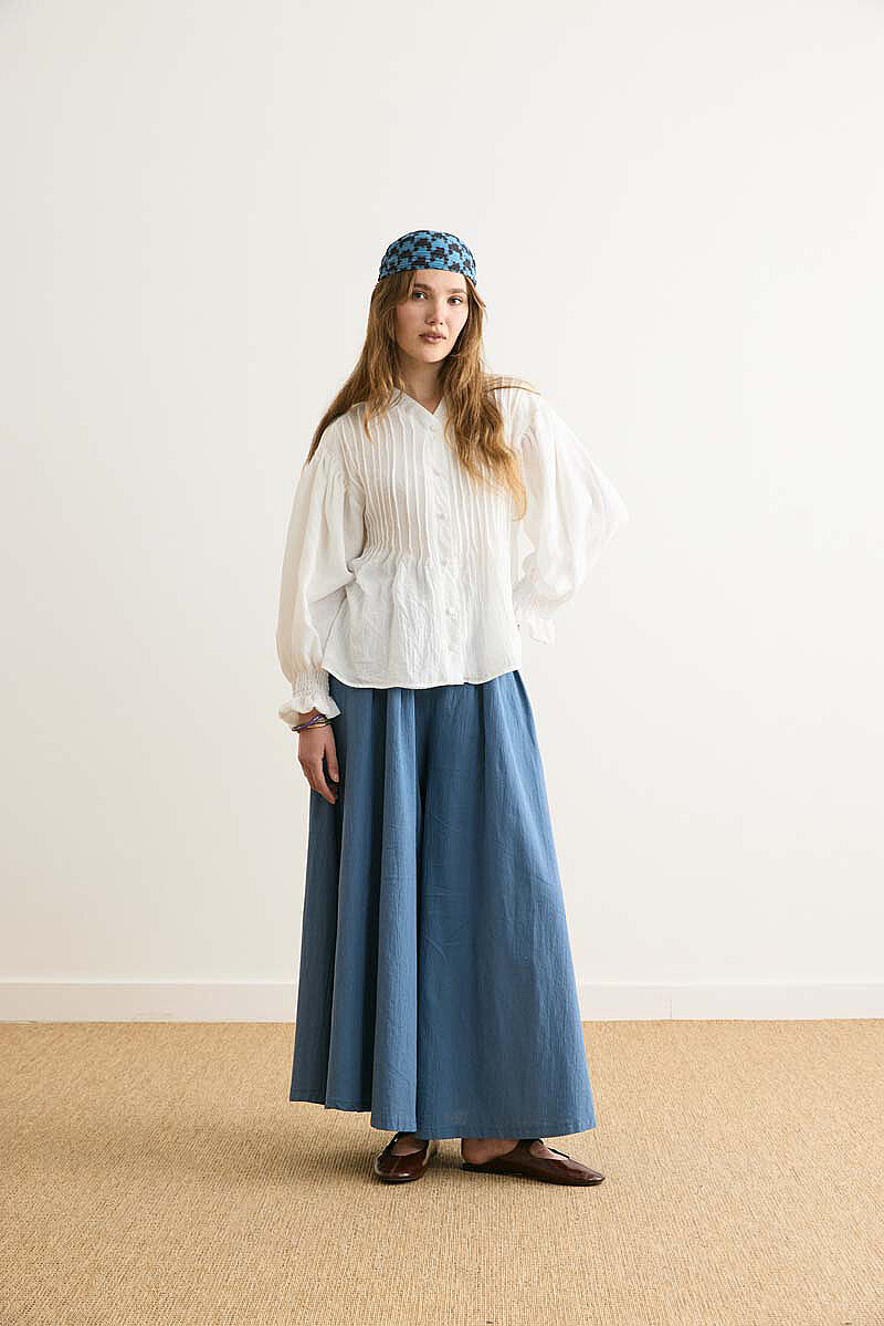 Ribbed Voile Shirt White - 6