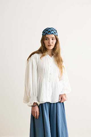 Ribbed Voile Shirt White - 8