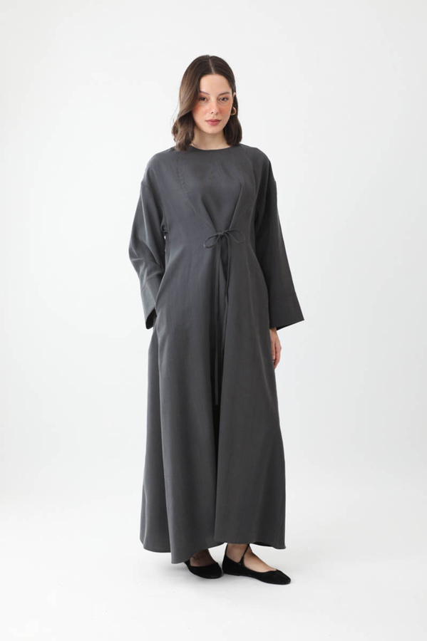 Ribbon Detail Dress Anthracite - 5