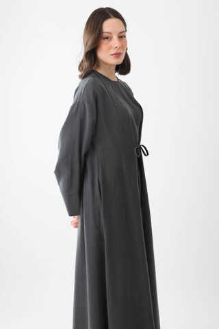 Ribbon Detail Dress Anthracite - 6