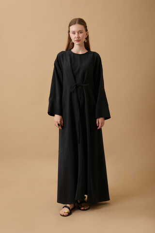 Ribbon Detail Dress Black - 1