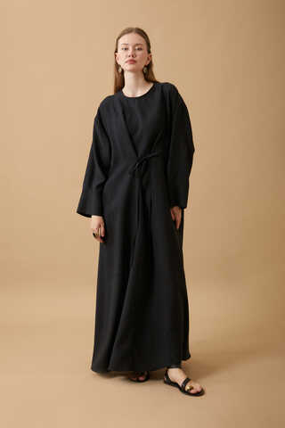 Ribbon Detail Dress Black - 3