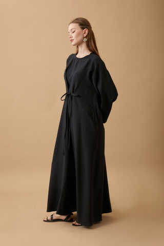Ribbon Detail Dress Black - 5