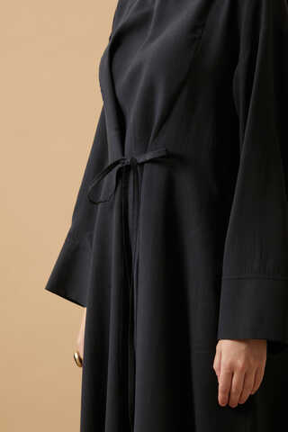 Ribbon Detail Dress Black - 6