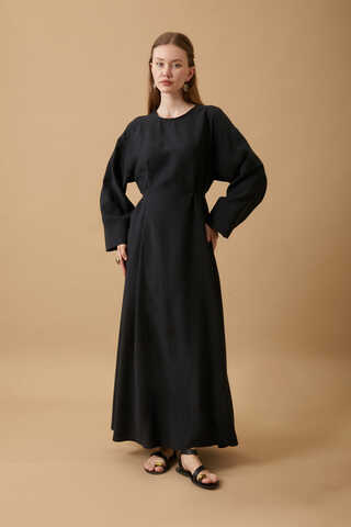 Ribbon Detail Dress Black - 7