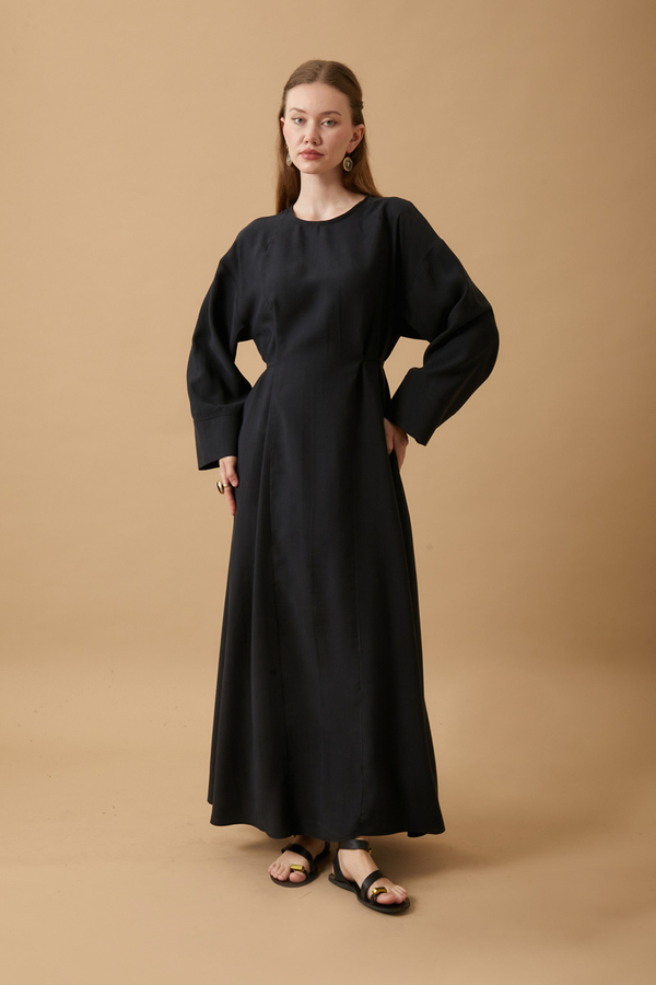 Ribbon Detail Dress Black - 7