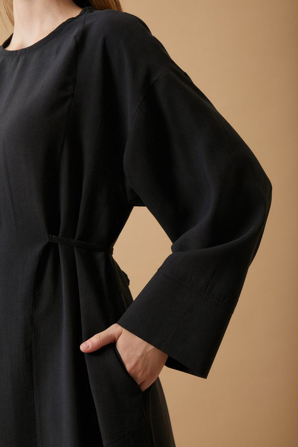 Ribbon Detail Dress Black - 9