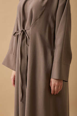 Ribbon Detail Dress Brown - 3