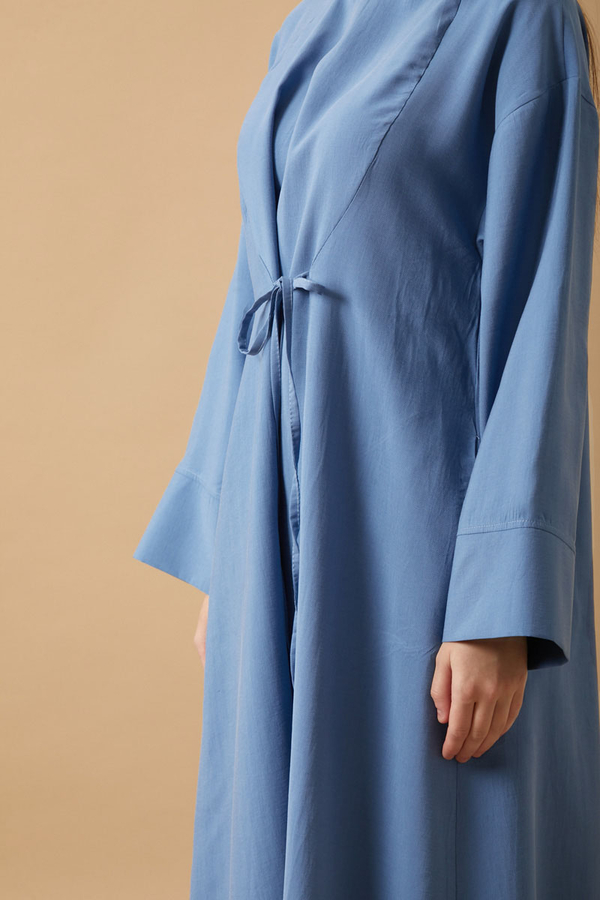 Ribbon Detail Dress Indigo - 8