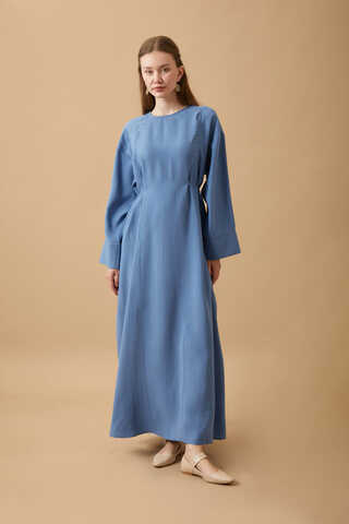 Ribbon Detail Dress Indigo - 10