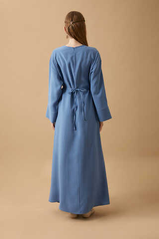 Ribbon Detail Dress Indigo - 12