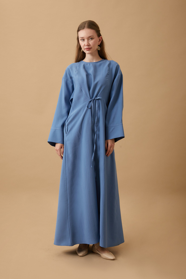 Ribbon Detail Dress Indigo  - 2