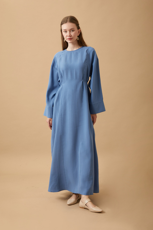 Ribbon Detail Dress Indigo  - 10