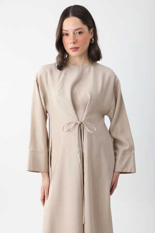 Ribbon Detail Dress Stone - 1