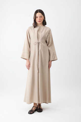 Ribbon Detail Dress Stone - 2