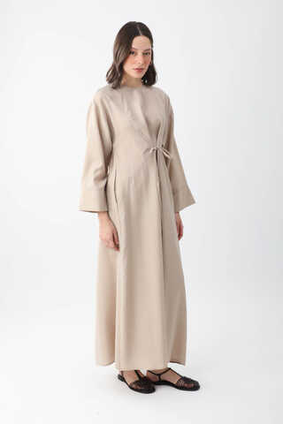 Ribbon Detail Dress Stone - 4