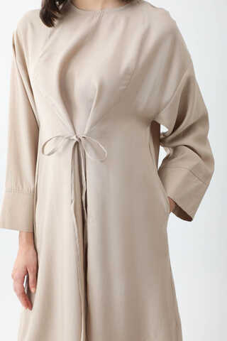 Ribbon Detail Dress Stone - 6