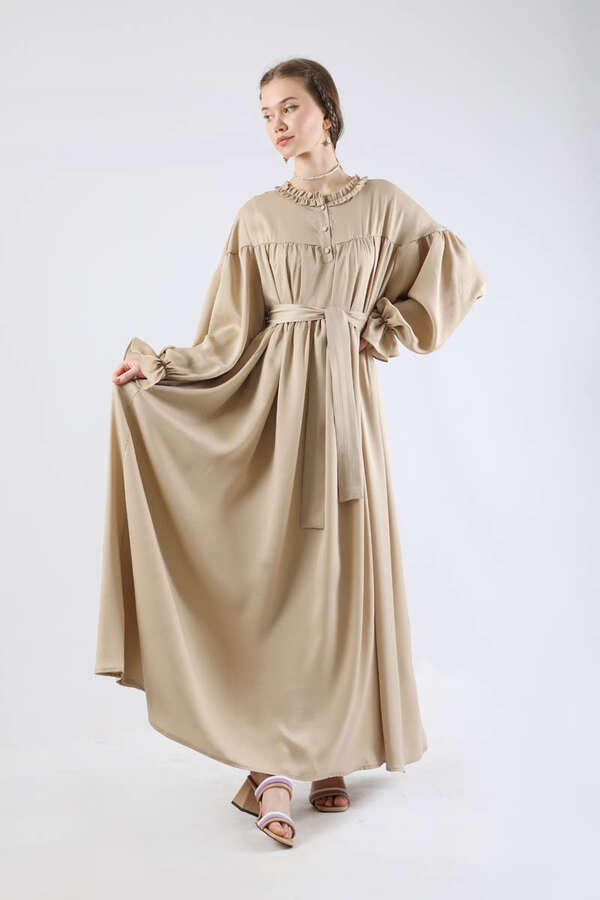 Robalı Saten Elbise Taş - 1