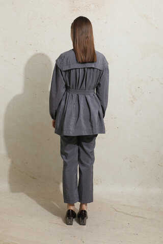 Robası Detaylı Tunik Takım Füme - 7