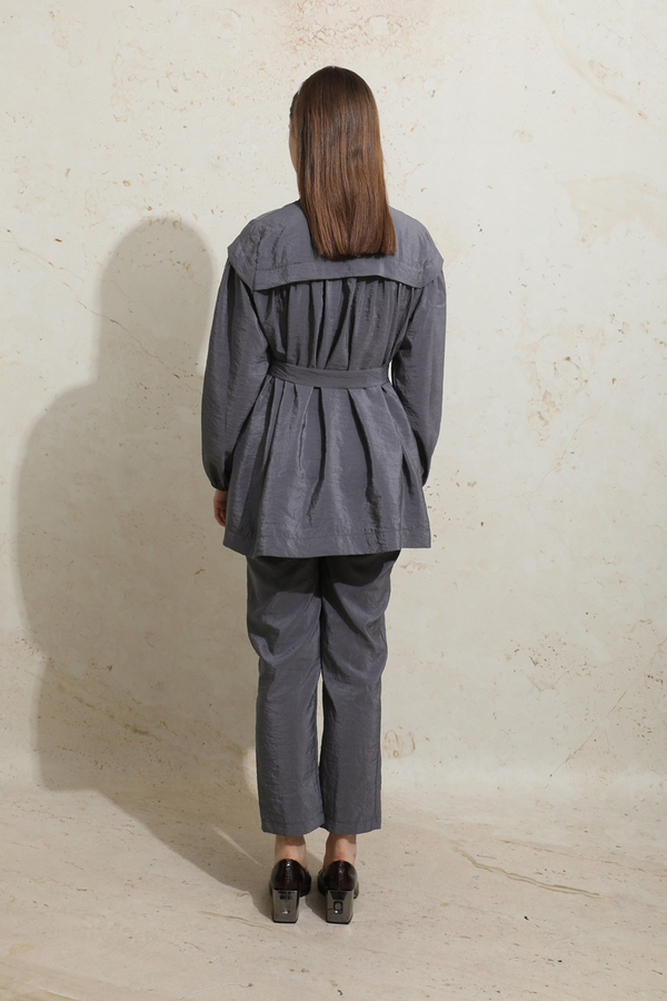 Robası Detaylı Tunik Takım Füme - 7