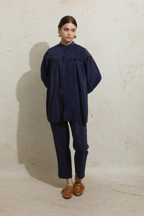 Robası Detaylı Tunik Takım Lacivert - 2